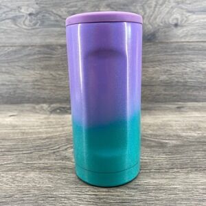 BruMate Hopsulator Slim Can Cooler 12oz Purple Teal Glitter Ombre Insulated